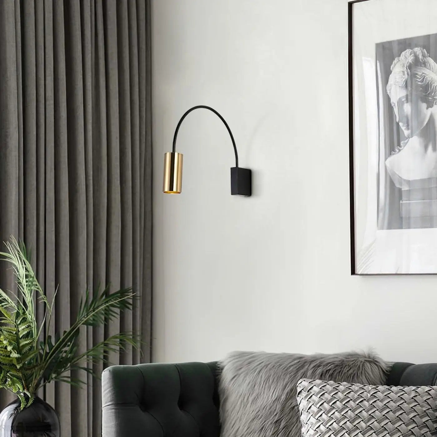 Applique murale LED noire et dorée en aluminium ajustable — vue 4