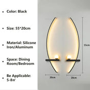 Applique murale LED noire et dorée en aluminium verticale — vue 1