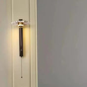 Applique murale LED noire et dorée en métal et marbre — vue 2