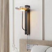 Applique murale LED noire et dorée en métal et marbre — vue 4