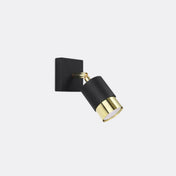 Applique murale LED noire et dorée spot orientable — vue 2