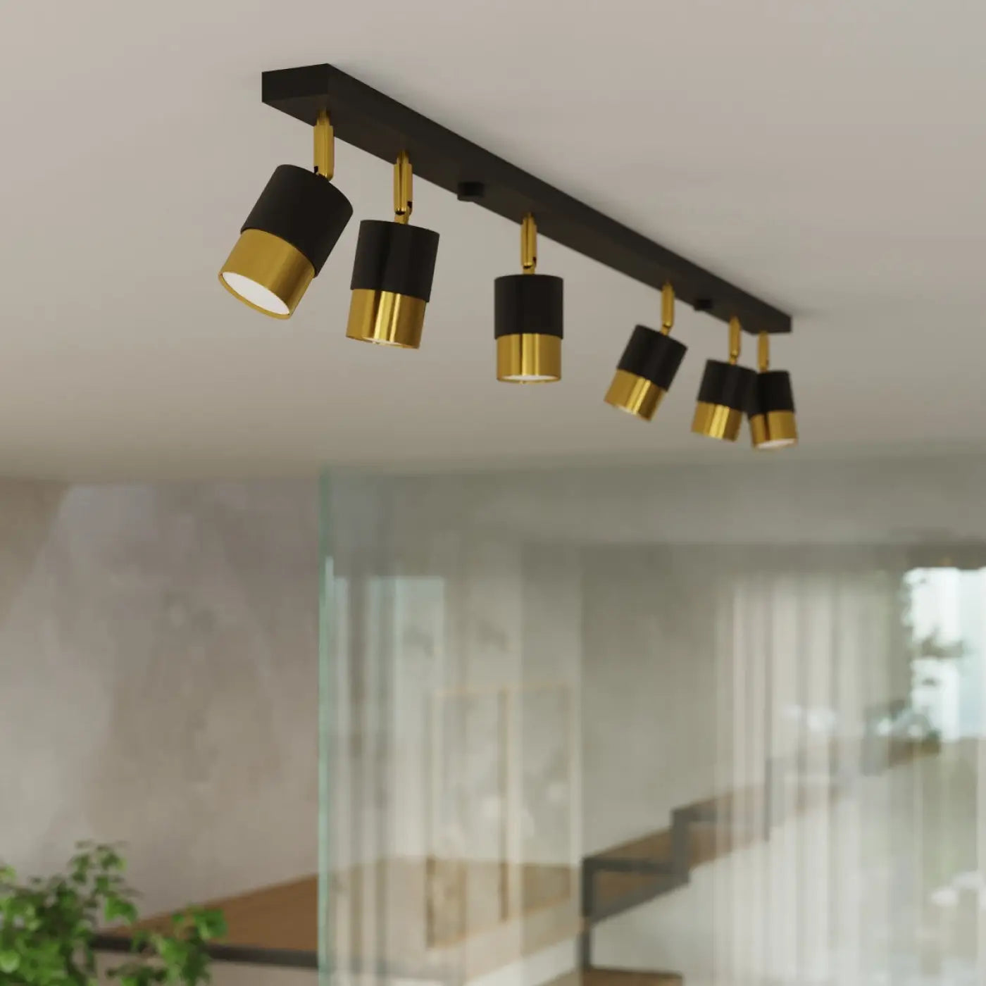 Applique murale LED noire et dorée spot orientable — vue 6