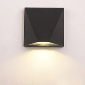 Applique murale LED noire géométrique carrée IP65 — vue 1