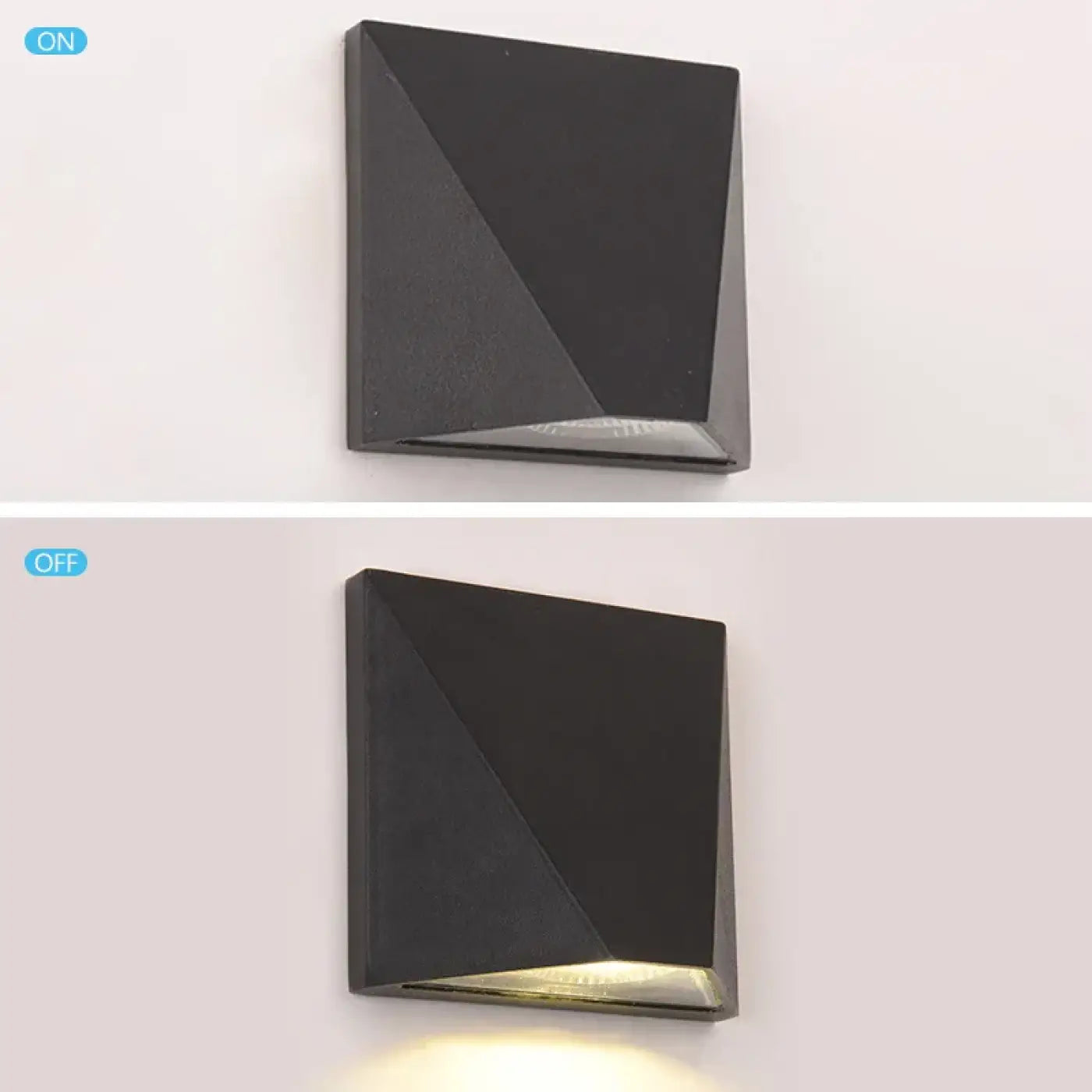 Applique murale LED noire géométrique carrée IP65 — vue 3