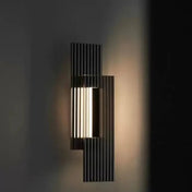 Applique murale LED noire métal strié verticale — vue 1