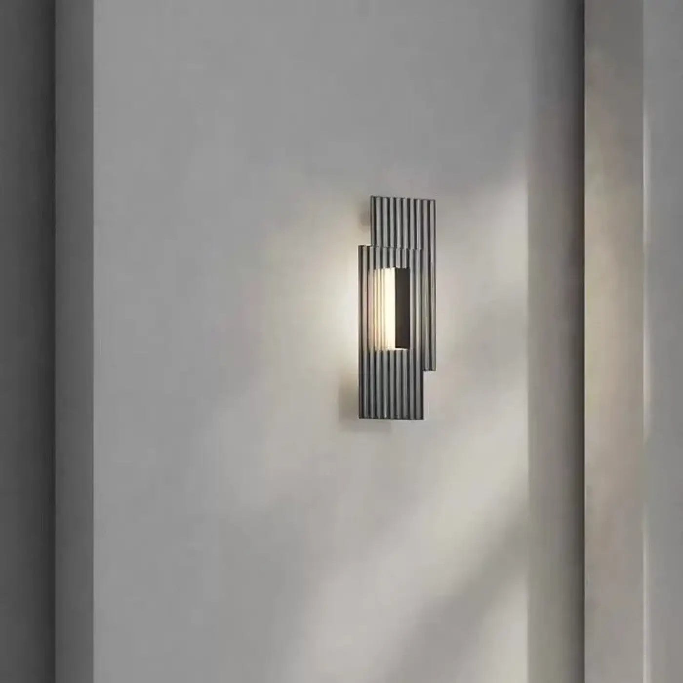 Applique murale LED noire métal strié verticale — vue 5