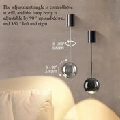 Applique murale LED orientable en métal noir réglable — vue 3