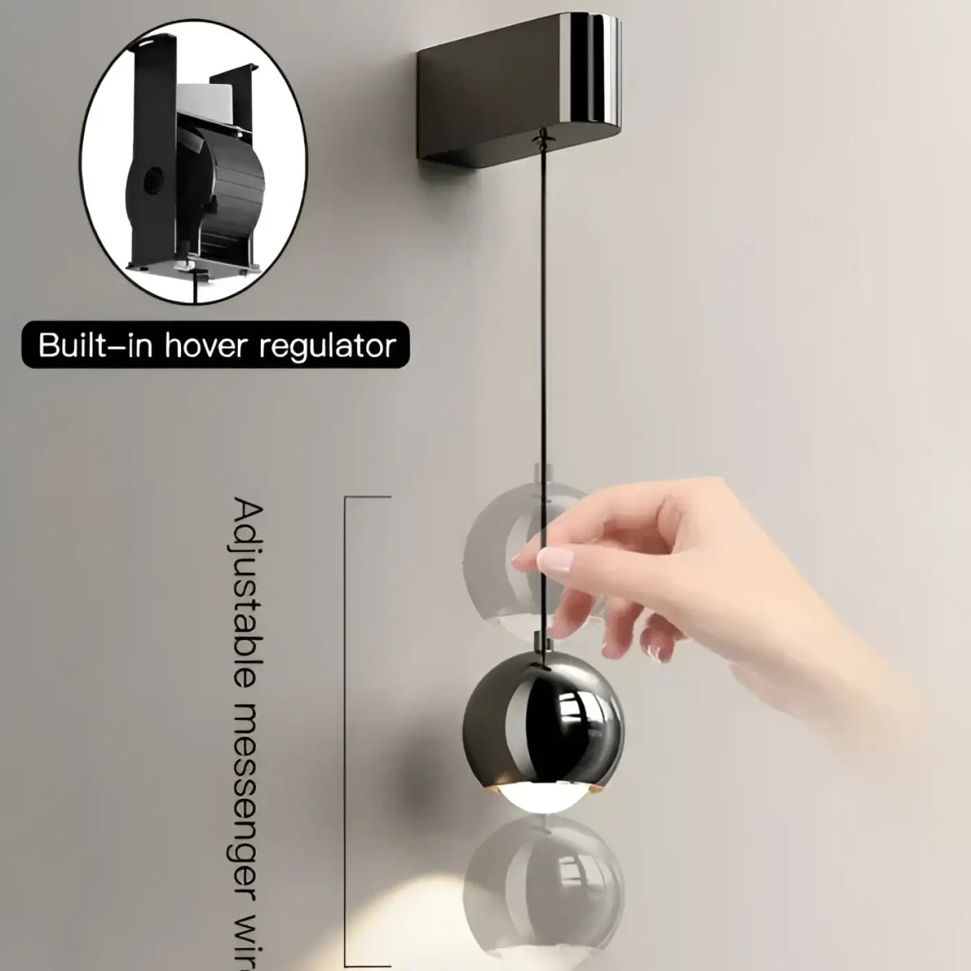 Applique murale LED orientable en métal noir réglable — vue 4