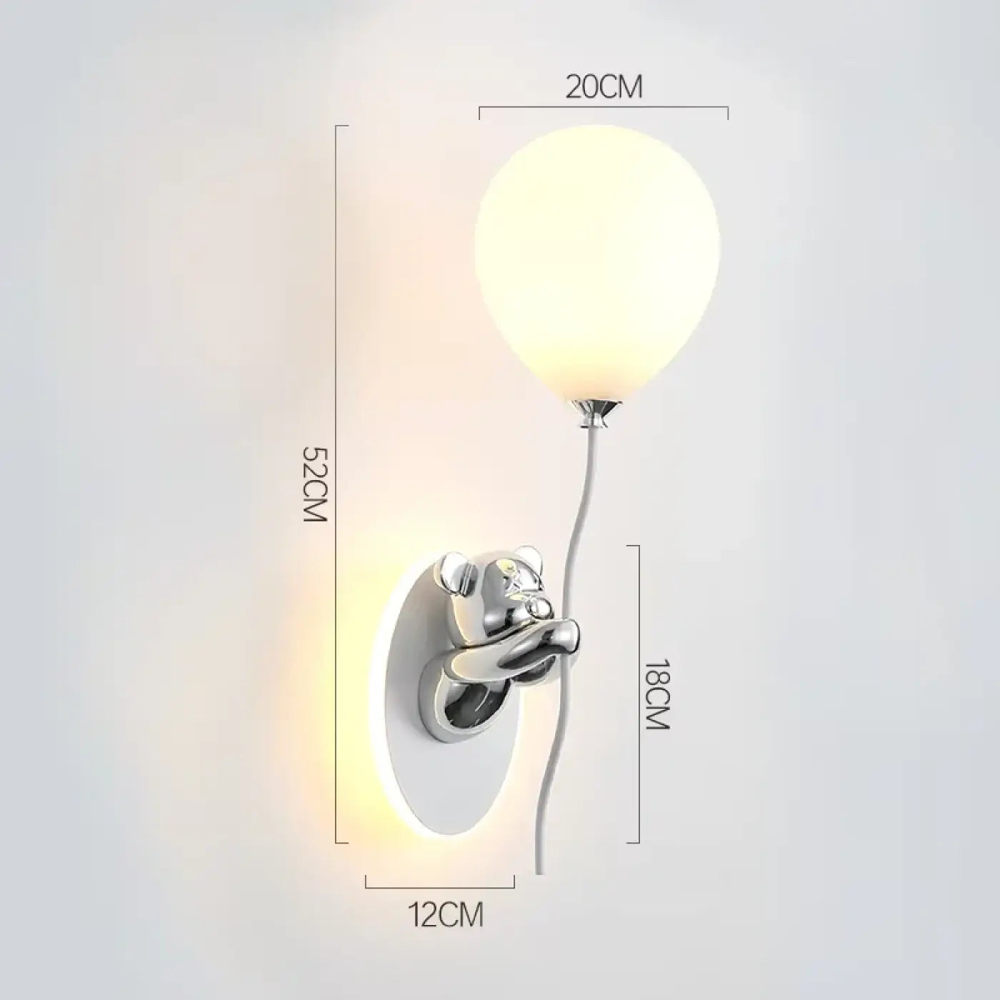 Applique murale LED ourson en verre pour chambre d'enfant — vue 1