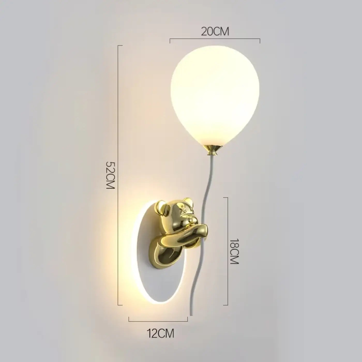 Applique murale LED ourson en verre pour chambre d'enfant — vue 4