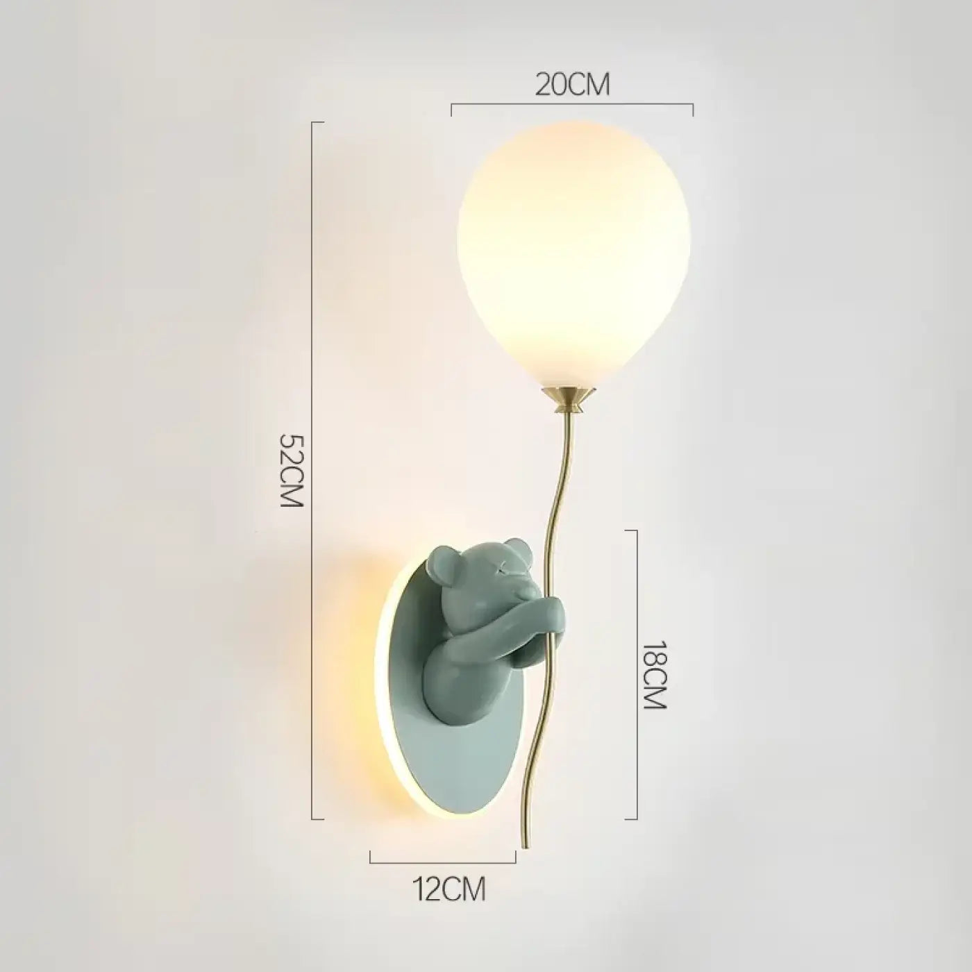 Applique murale LED ourson en verre pour chambre d'enfant — vue 5