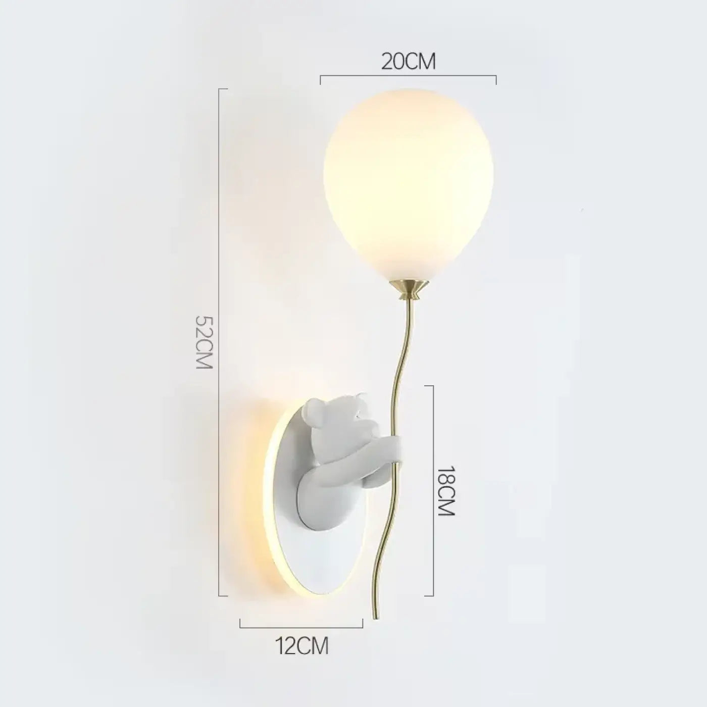 Applique murale LED ourson en verre pour chambre d'enfant — vue 6