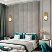 Applique murale LED ovale dorée en aluminium design — vue 4