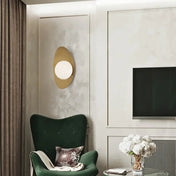 Applique murale LED ovale dorée en aluminium design — vue 5