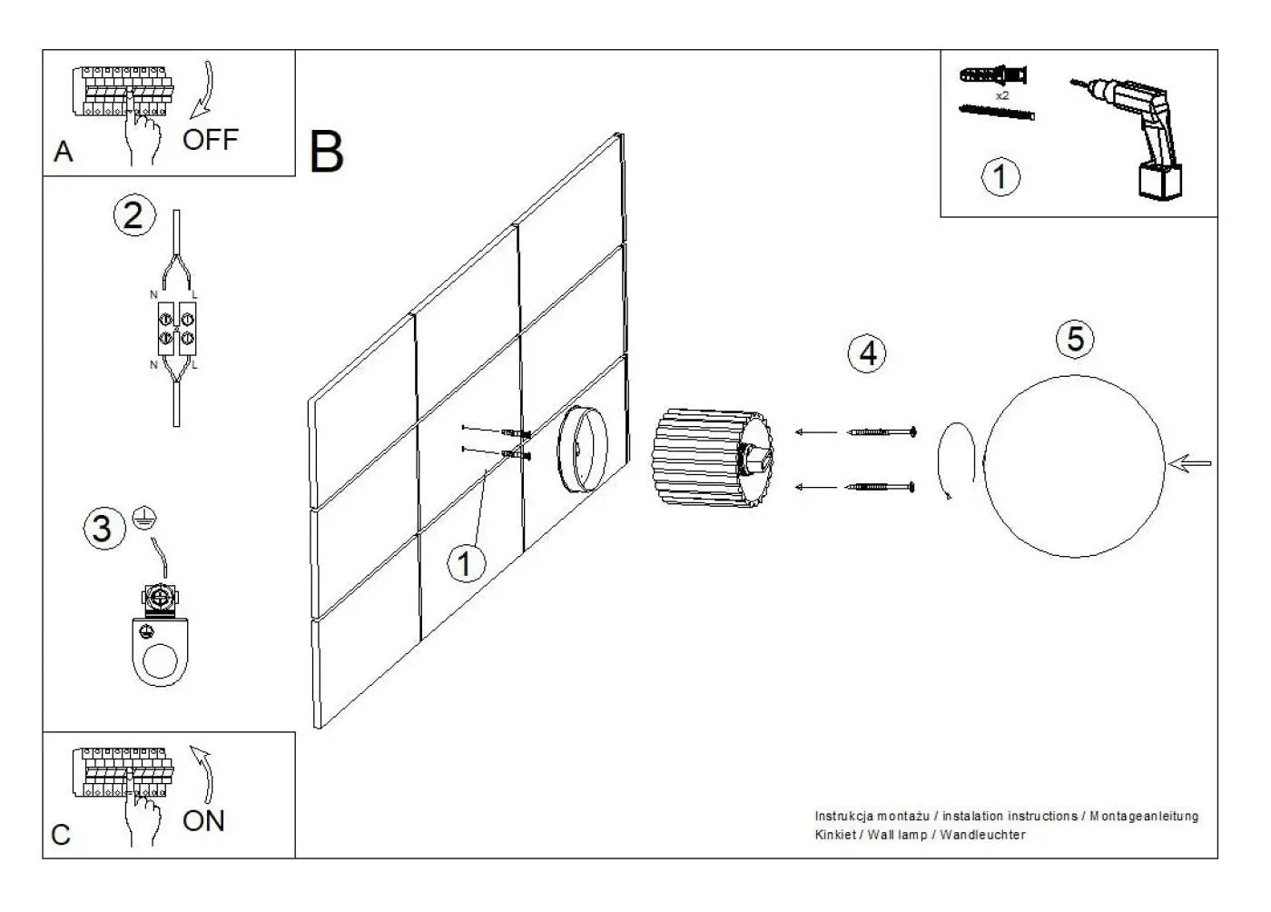 Applique murale LED pêche globe opalin minimaliste — vue 14