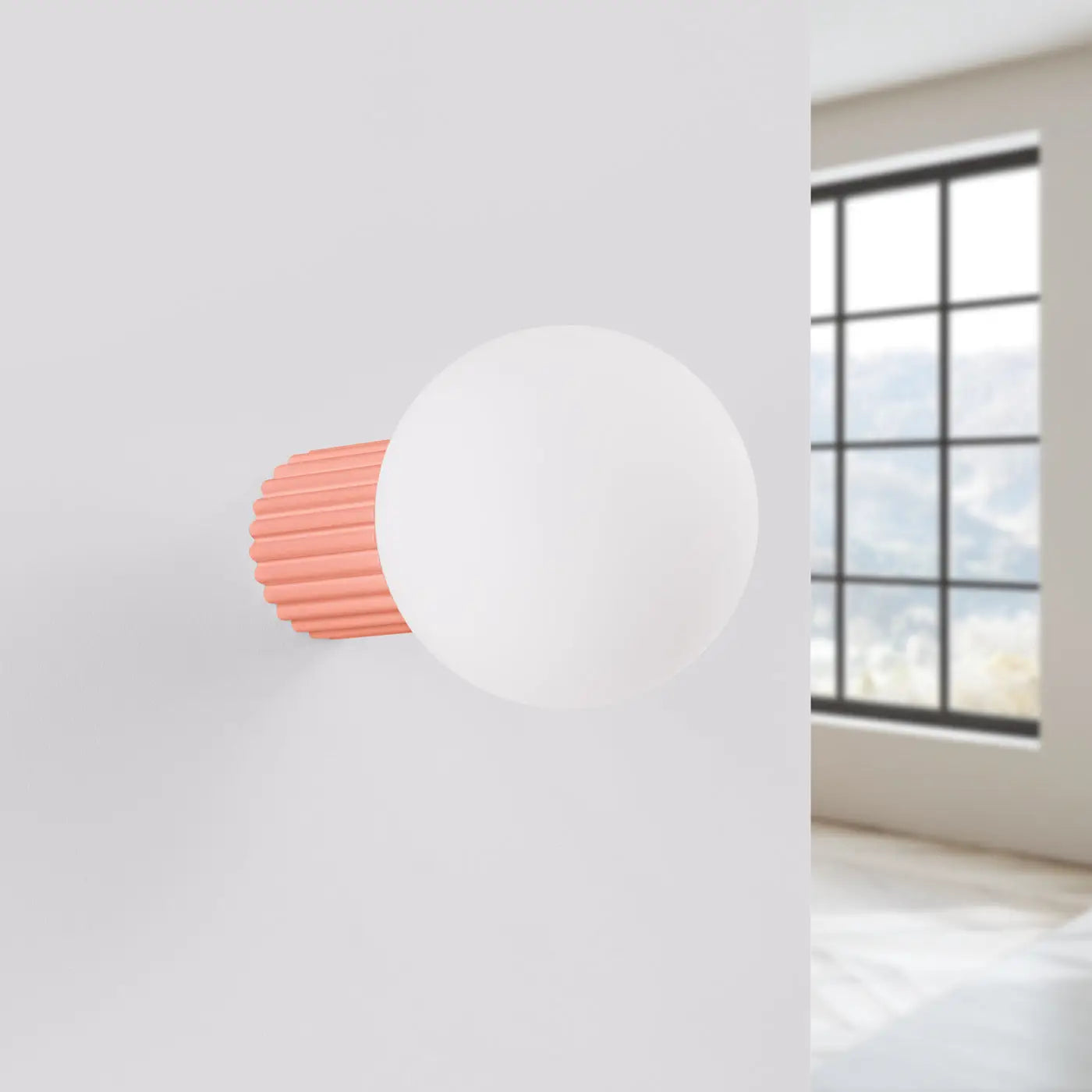 Applique murale LED pêche globe opalin minimaliste — vue 2