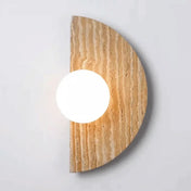 Applique murale LED pierre beige demi-cercle design — vue 1