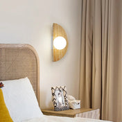 Applique murale LED pierre beige demi-cercle design — vue 2