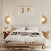Applique murale LED pierre beige demi-cercle design — vue 3