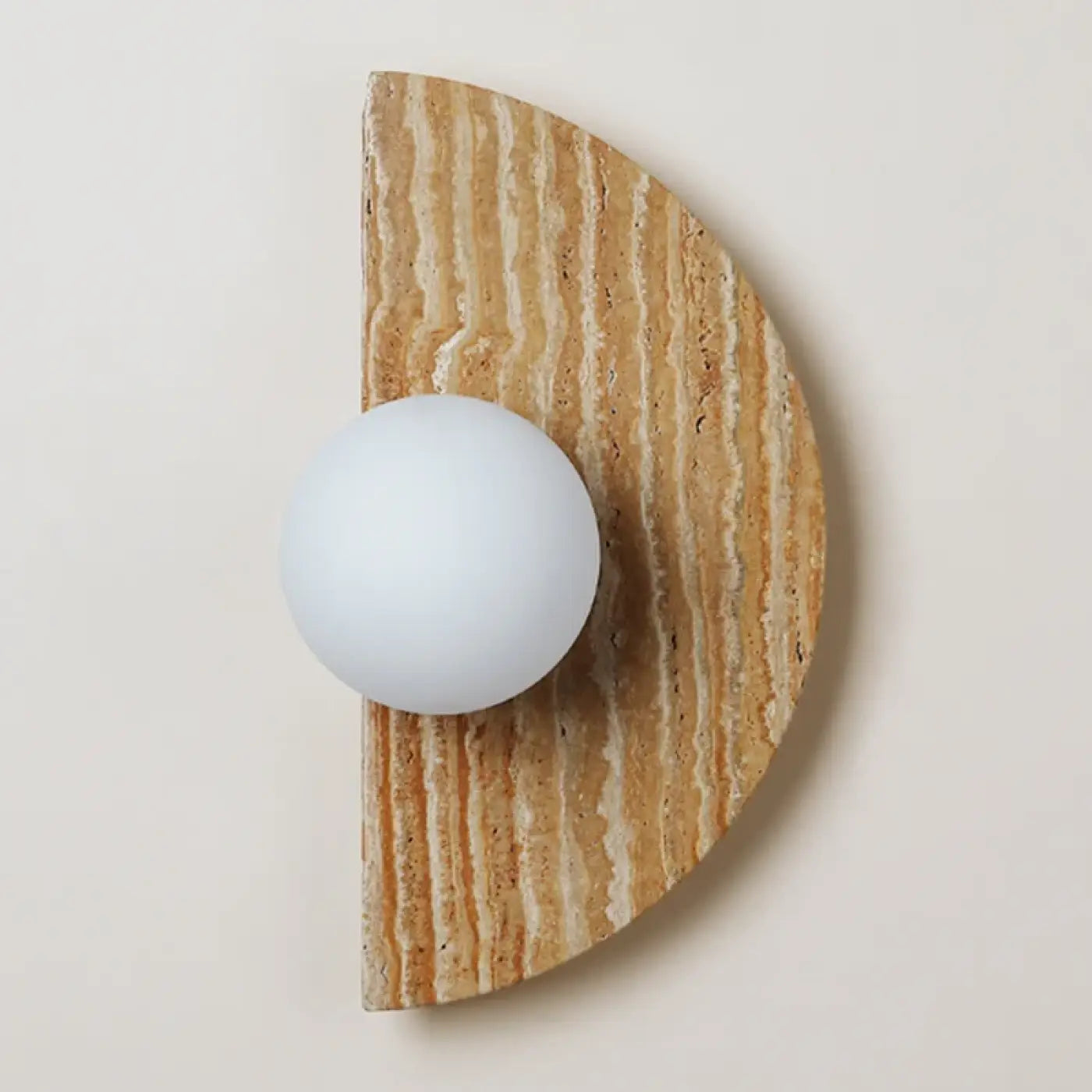 Applique murale LED pierre beige demi-cercle design — vue 5