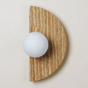 Applique murale LED pierre beige demi-cercle design — vue 5
