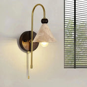 Applique murale LED pierre bois et doré scandinave — vue 3
