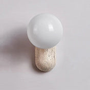 Applique murale LED pierre naturelle beige globe rond — vue 4