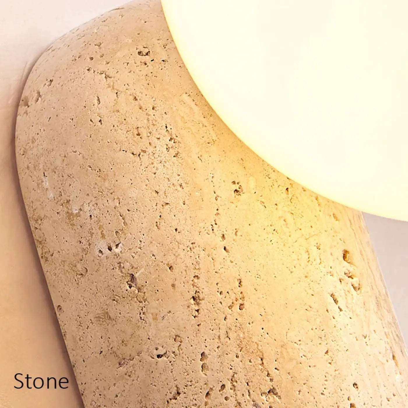 Applique murale LED pierre naturelle beige globe rond — vue 5
