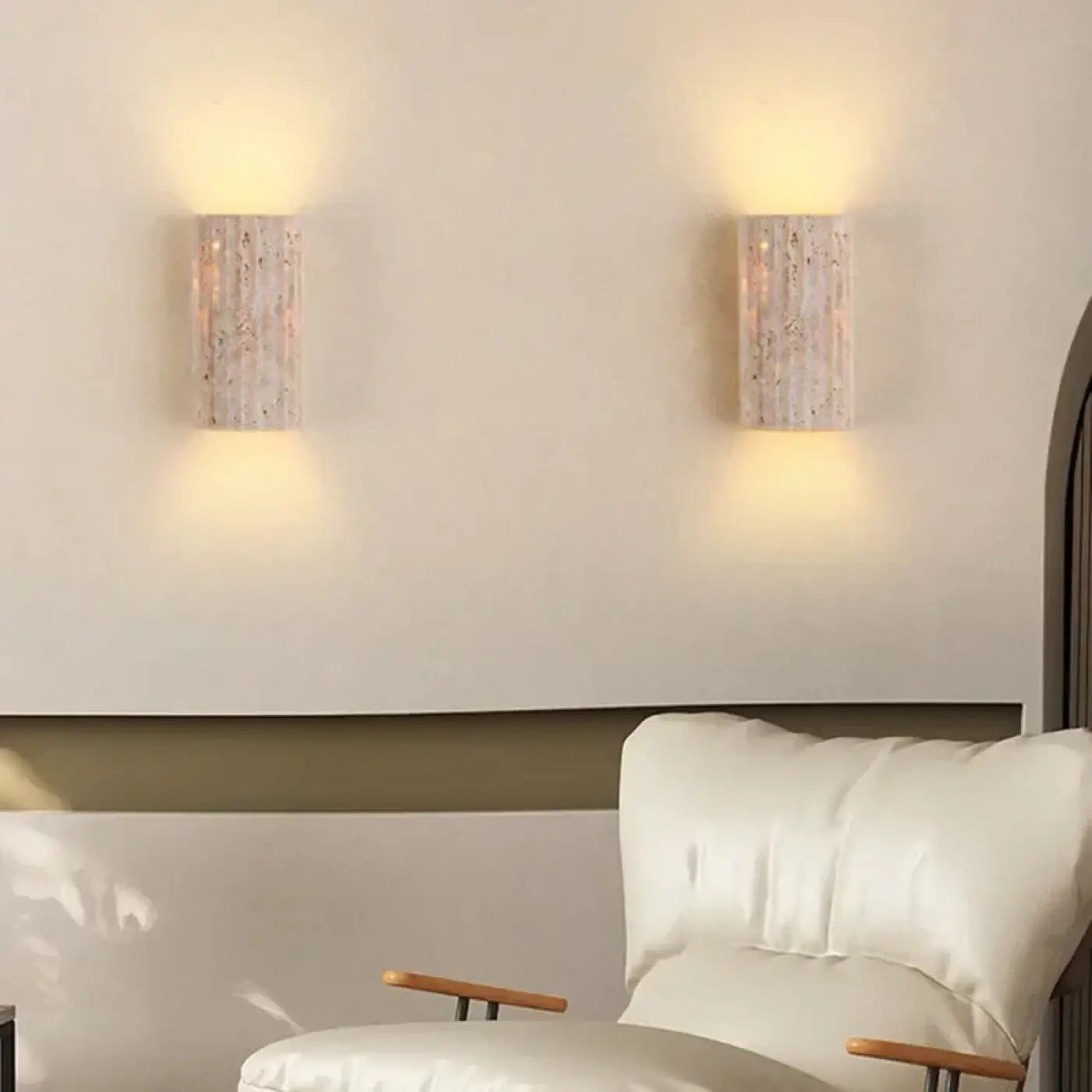 Applique murale LED pierre texturée beige 3 températures — vue 3
