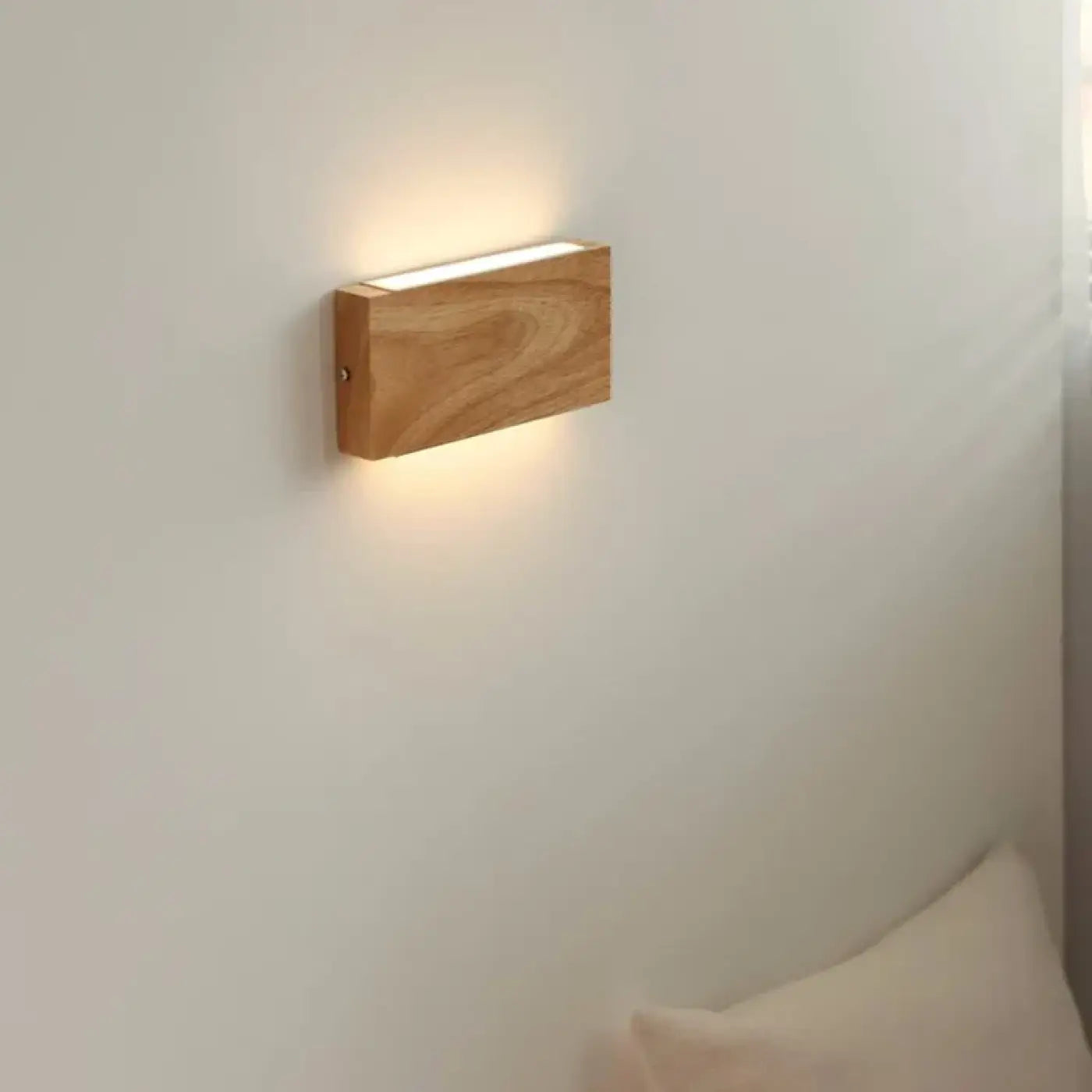 Applique murale LED rectangulaire en bois et acrylique — vue 2