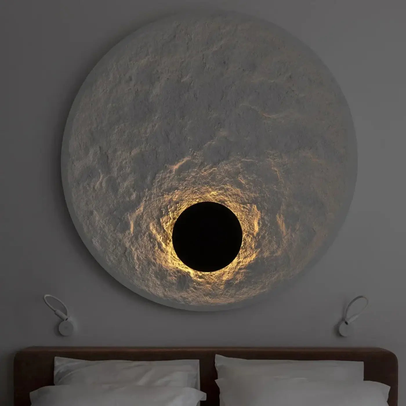 Applique murale LED ronde blanche effet éclipse — vue 6