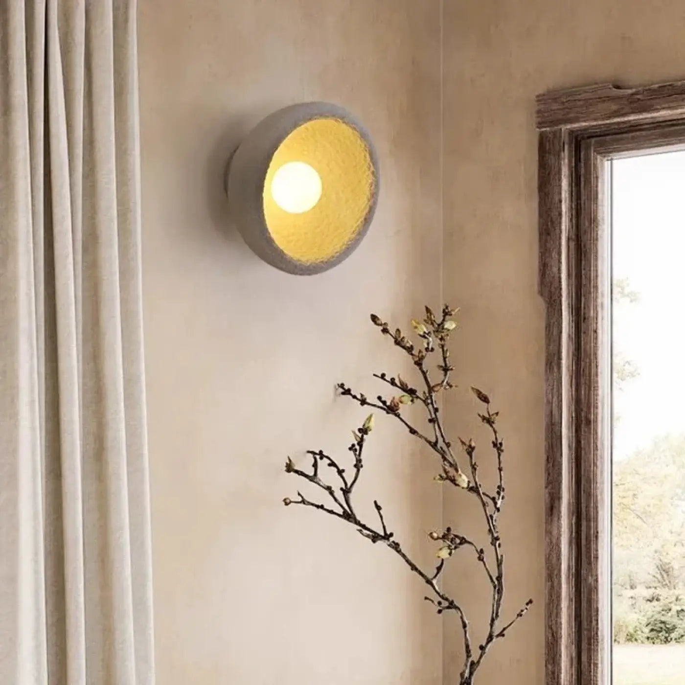 Applique murale LED ronde blanche en résine originale — vue 1