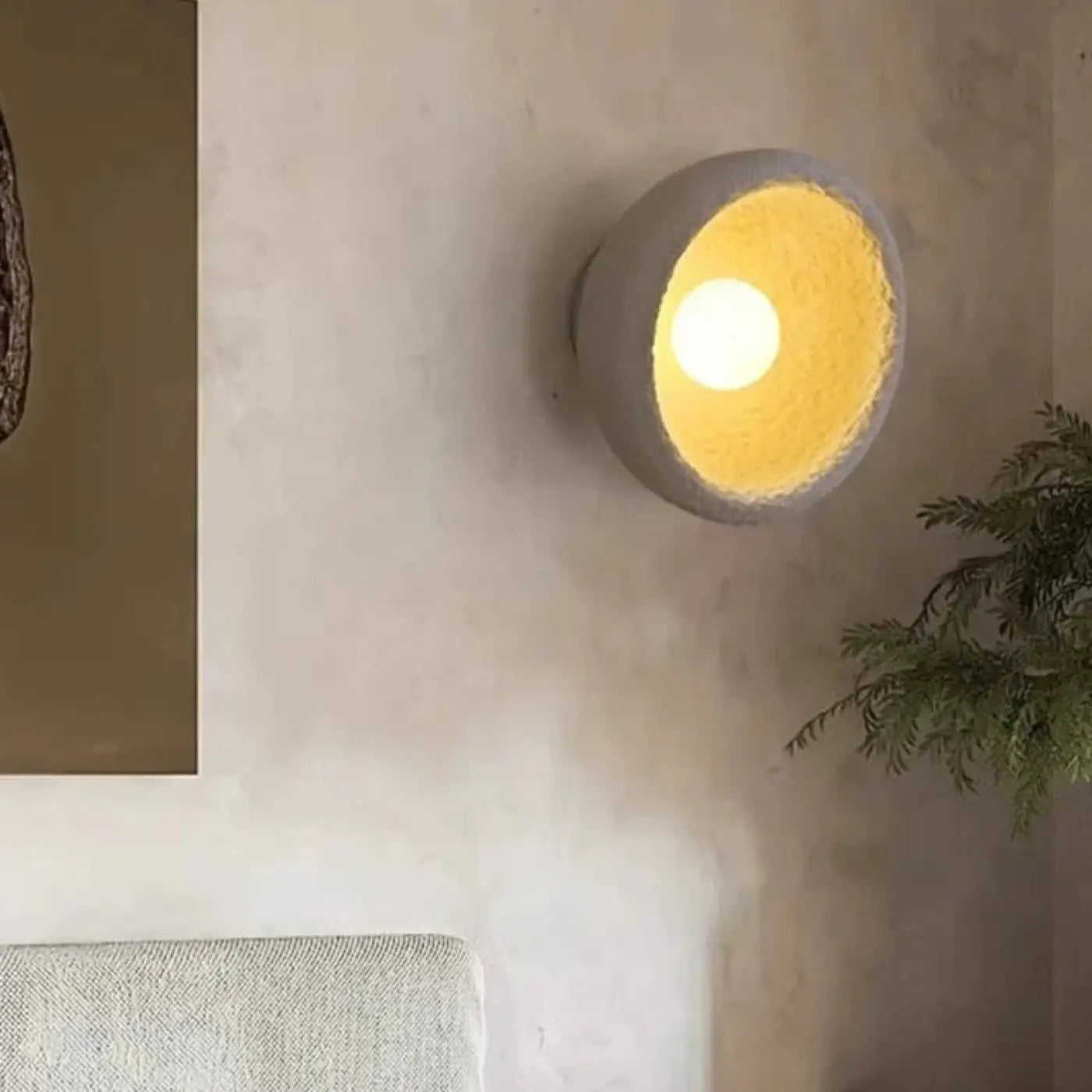 Applique murale LED ronde blanche en résine originale — vue 2