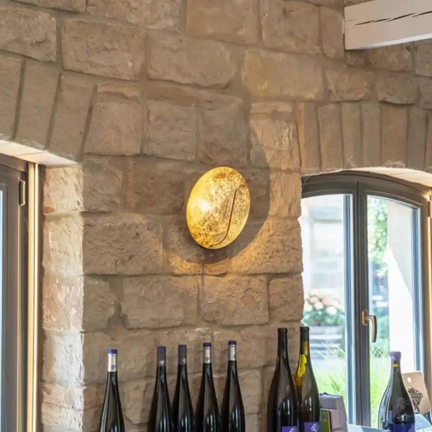 Applique murale LED ronde effet lune en laiton IP65 — vue 4