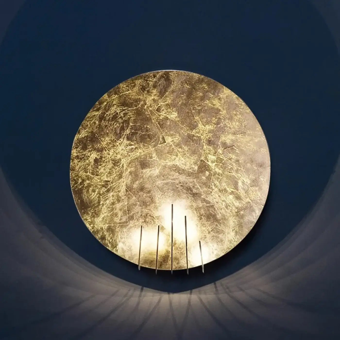 Applique murale LED ronde effet lune en laiton IP65 — vue 5