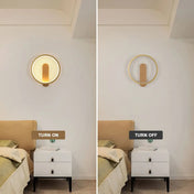 Applique murale LED ronde en bois beige scandinave — vue 2