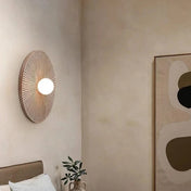 Applique murale LED ronde en bois vintage IP65 — vue 2