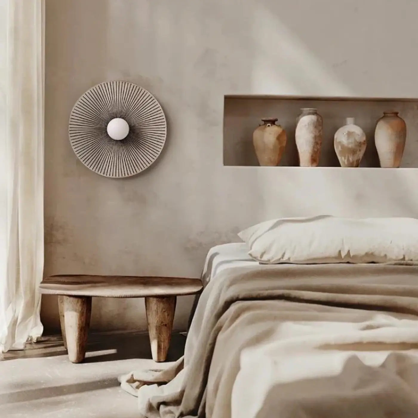 Applique murale LED ronde en bois vintage IP65 — vue 4