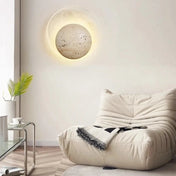 Applique murale LED ronde en pierre beige — vue 2