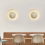 Applique murale LED ronde en pierre beige — vue 3