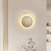 Applique murale LED ronde en pierre beige — vue 4