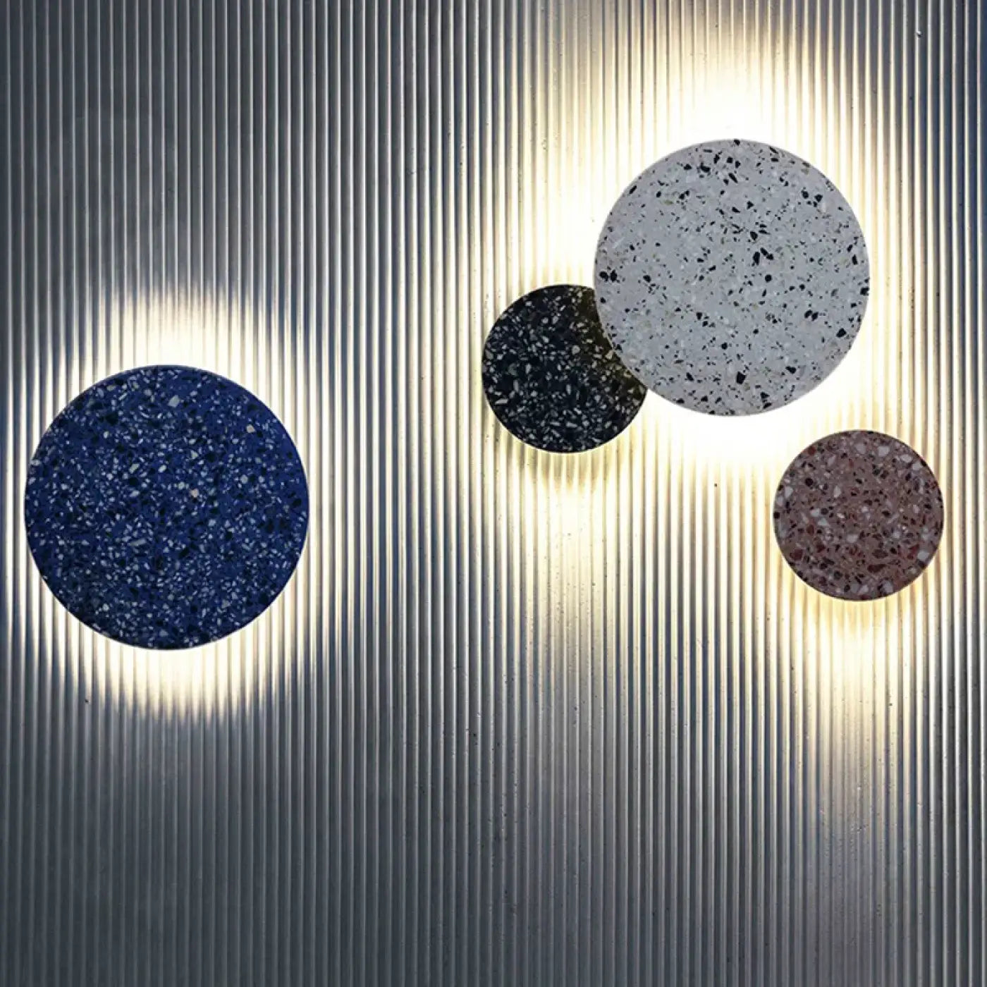 Applique murale LED ronde en pierre grise trois tailles — vue 10