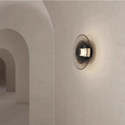 Applique murale LED ronde en verre et métal gris 10 W — vue 1