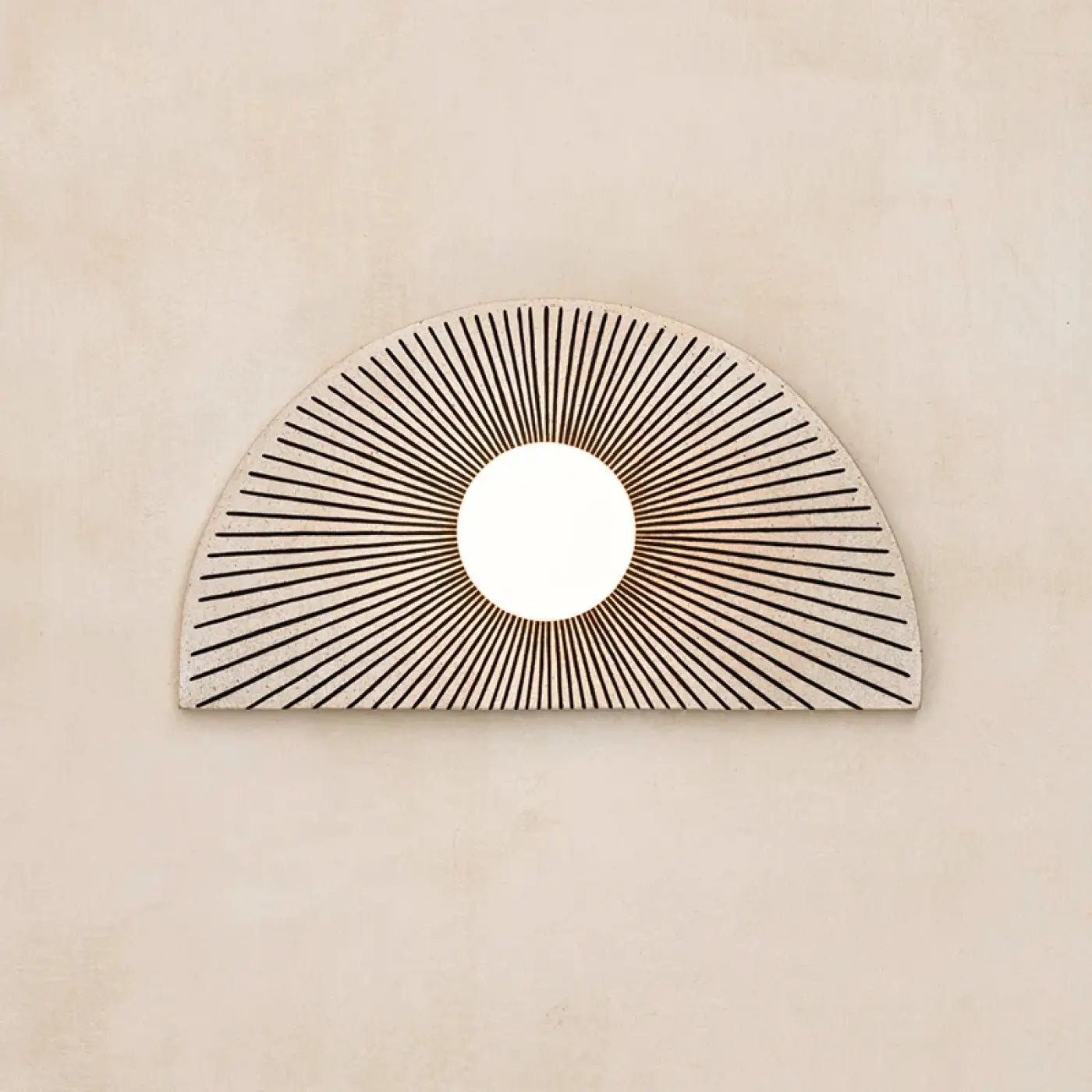 Applique murale LED ronde en verre noir et beige — vue 1