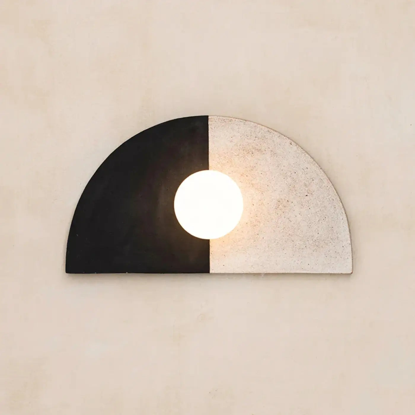Applique murale LED ronde en verre noir et beige — vue 2
