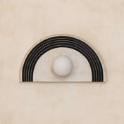 Applique murale LED ronde en verre noir et beige — vue 3