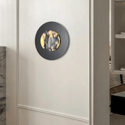 Applique murale LED ronde noire marbre et métal 12 W — vue 1