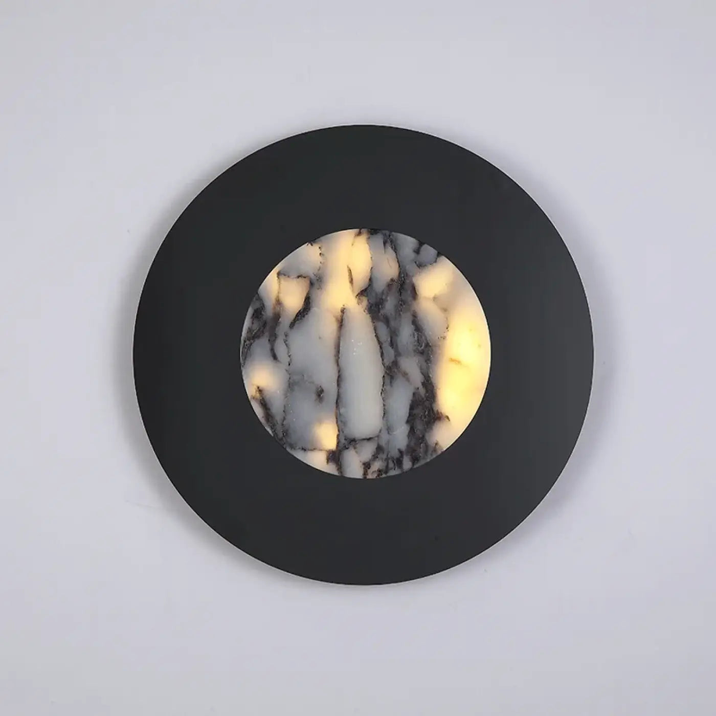 Applique murale LED ronde noire marbre et métal 12 W — vue 3