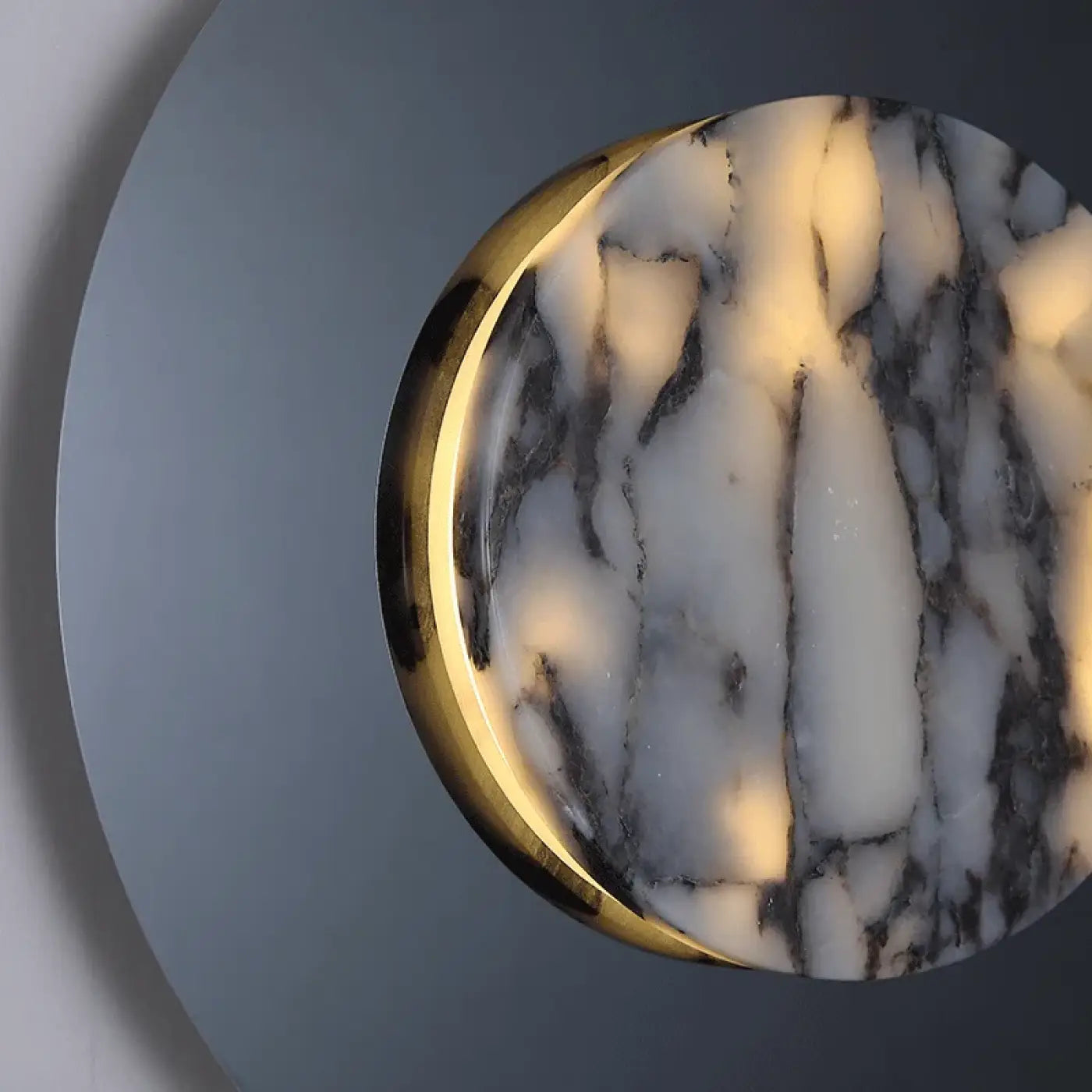 Applique murale LED ronde noire marbre et métal 12 W — vue 4