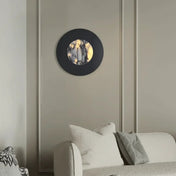 Applique murale LED ronde noire marbre et métal 12 W — vue 7